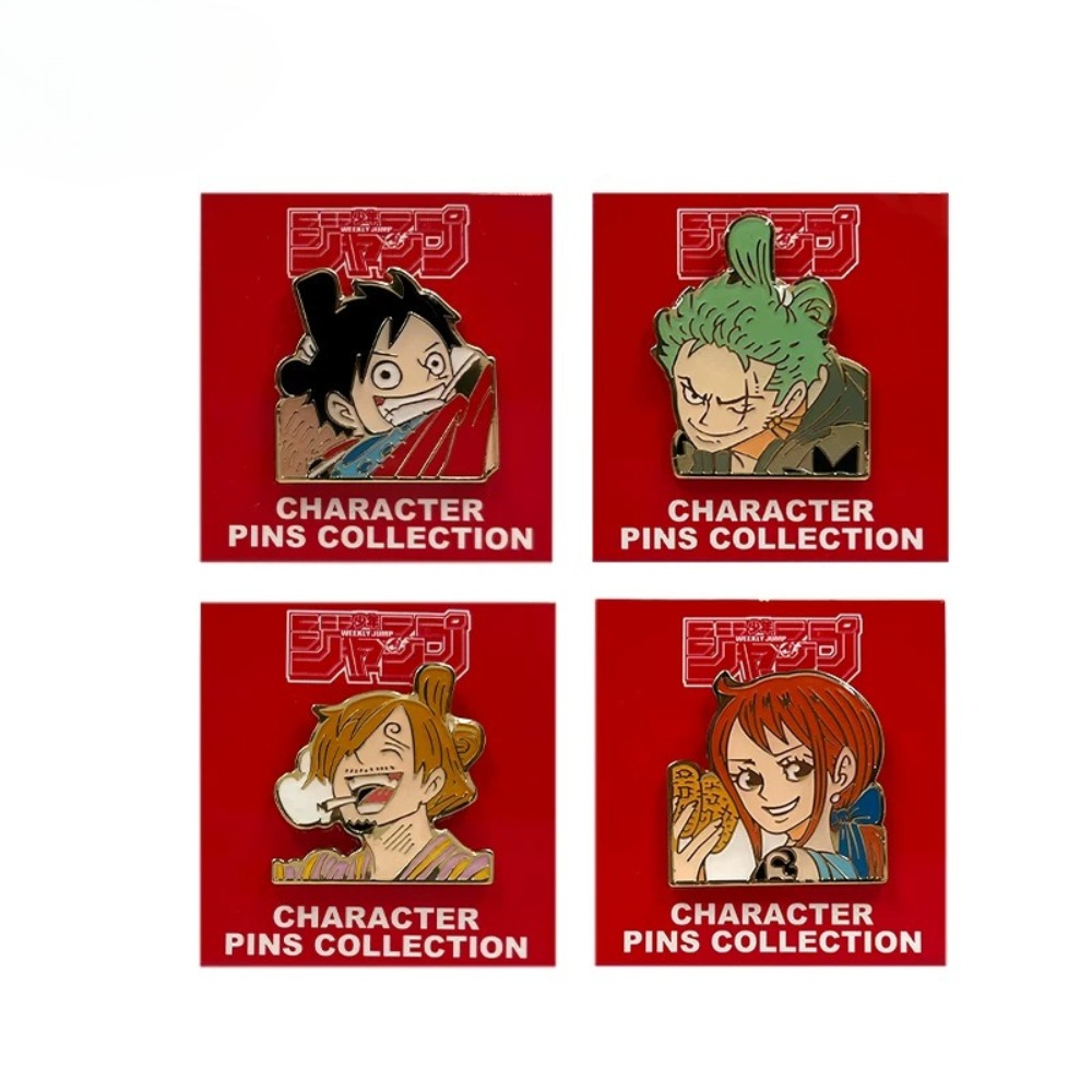 Luffy Anime Merchandise - เข็มกลัดโลหะลายวันพีซของแท้ รูปตัวละครลูฟี่ โซโล และนามิ เครื่องประดับธีมวันพีซ