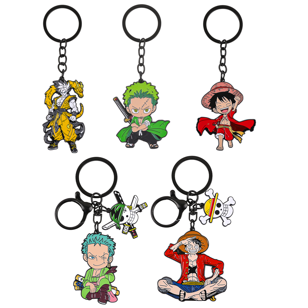 Anime One Piece Merchandise - ชุดพวงกุญแจอนิเมะวันพีซ - มังกี้ ดี ลูฟี่ และ