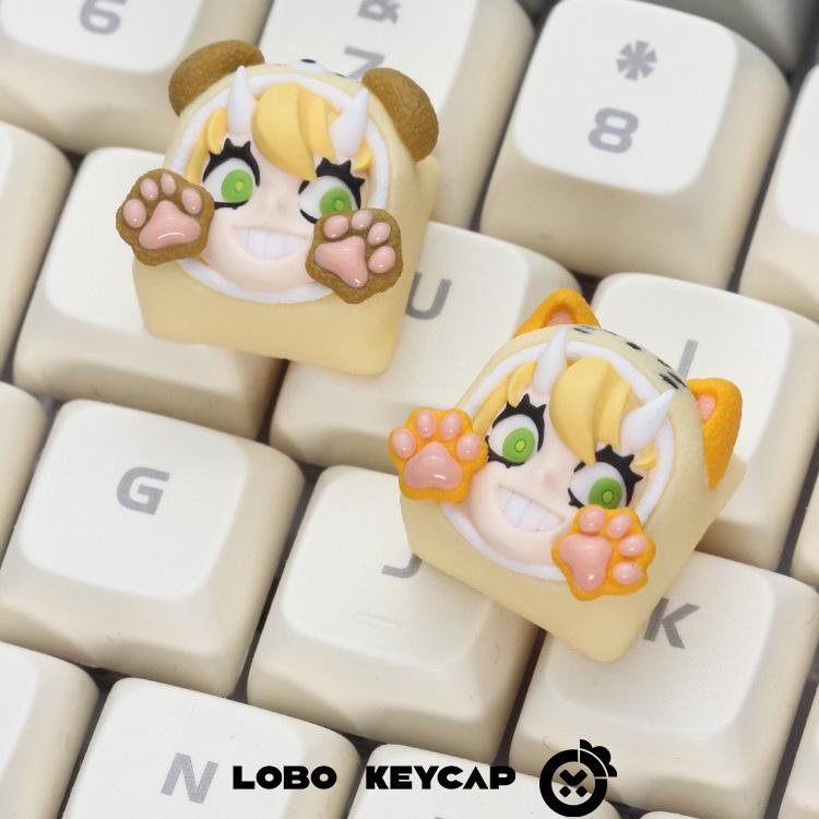 Keycap Artisan Anime - คีย์แคปเรซินงานฝีมือสไตล์ลิลิธ แมว สุนัข คีย์แคปคีย์บอร์ดเชิงกลแบบกำหนดเอง ESC คีย์บอร์ดเกมมิ่งทำมือ