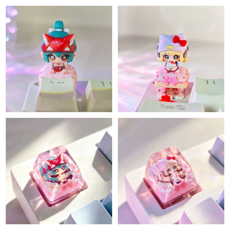 Keycap Artisan Anime - สินค้าดูจินนี่ คีย์แคปเรซินอีพ็อกซี่ลายการ์ตูนคิริโกะจูโนะสุดน่ารัก 3D สำหรับคีย์บอร์ดแบบกลไก ของสะสม ของขวัญ