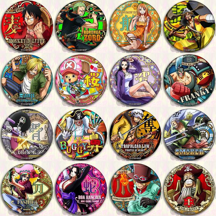Luffy Anime Merchandise - ชุดเข็มกลัดอนิเมะวันพีซ ลูฟี่ โซโล ลอว์ ซันจิ ซาโบ