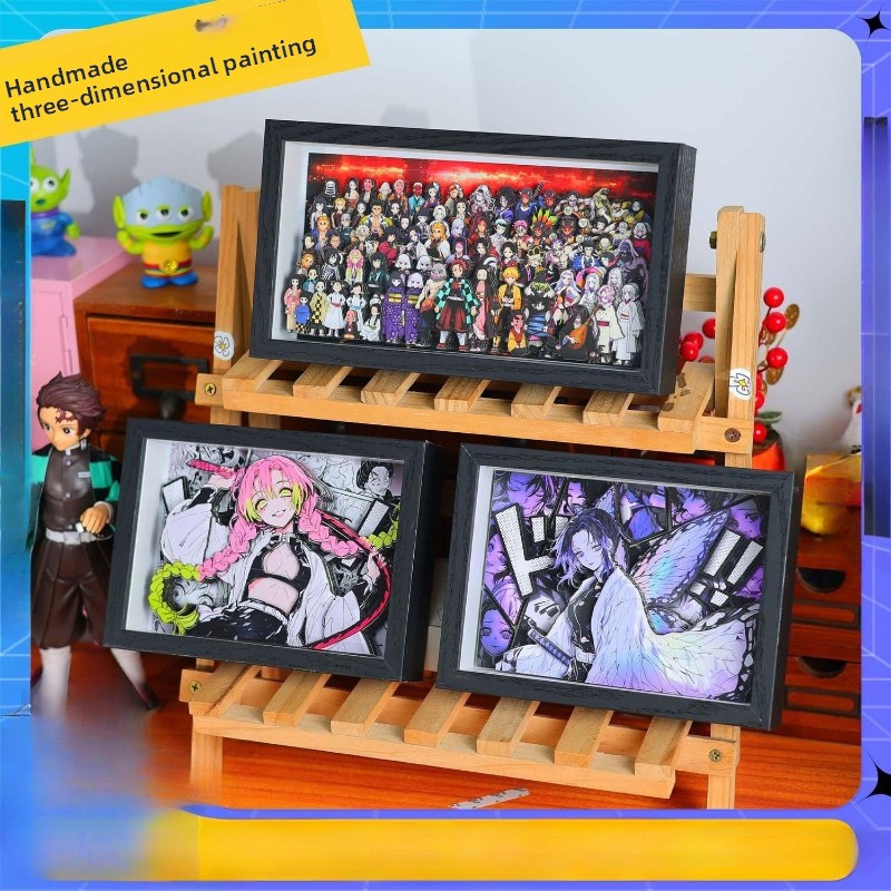 Original Anime Merchandise - สินค้าอนิเมะดาบพิฆาตอสูร การ์ตูนน่ารัก ชุดครอบครัว ของตกแต่งโต๊ะทำงานเด็กชายและเด็กหญิง ฟิกเกอร์ ภาพ