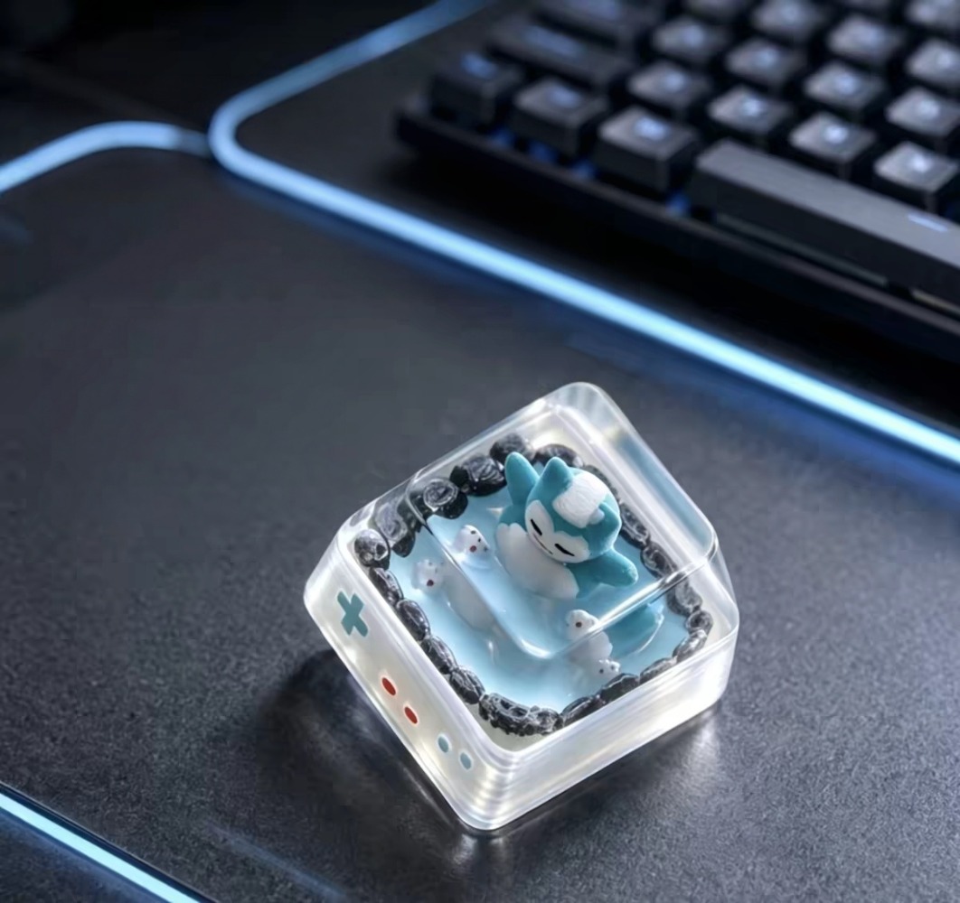 Keycap Artisan Anime - คีย์แคปเรซินโปร่งแสงลายโปเกมอนสโนร์แลกซ์ สำหรับคีย์บอร์ดกลไกแบบครอส-แอ็กซิส อุปกรณ์เสริมเกม อุปกรณ์เสริมอีสปอร์ต ของขวัญ