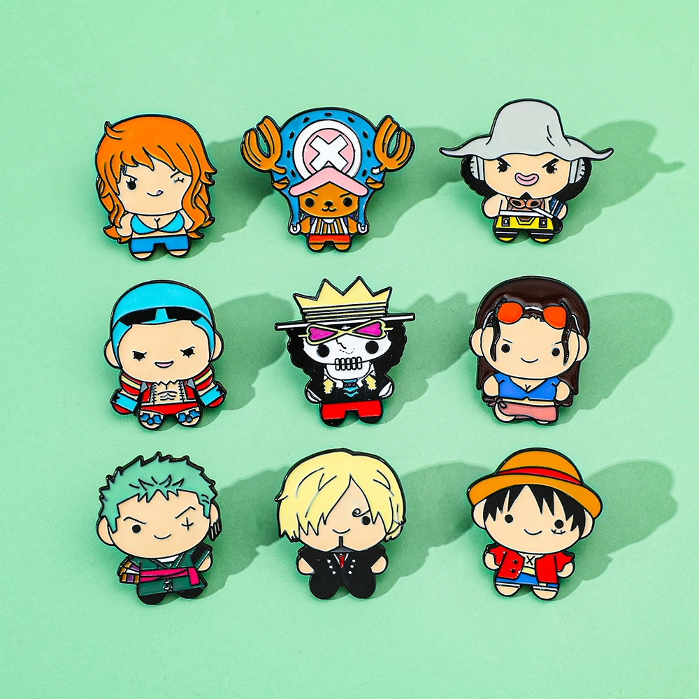9 ชิ้นเข็มกลัดการ์ตูนสร้างสรรค - Anime One Piece Merchandise บทวิจารณ์และราคา